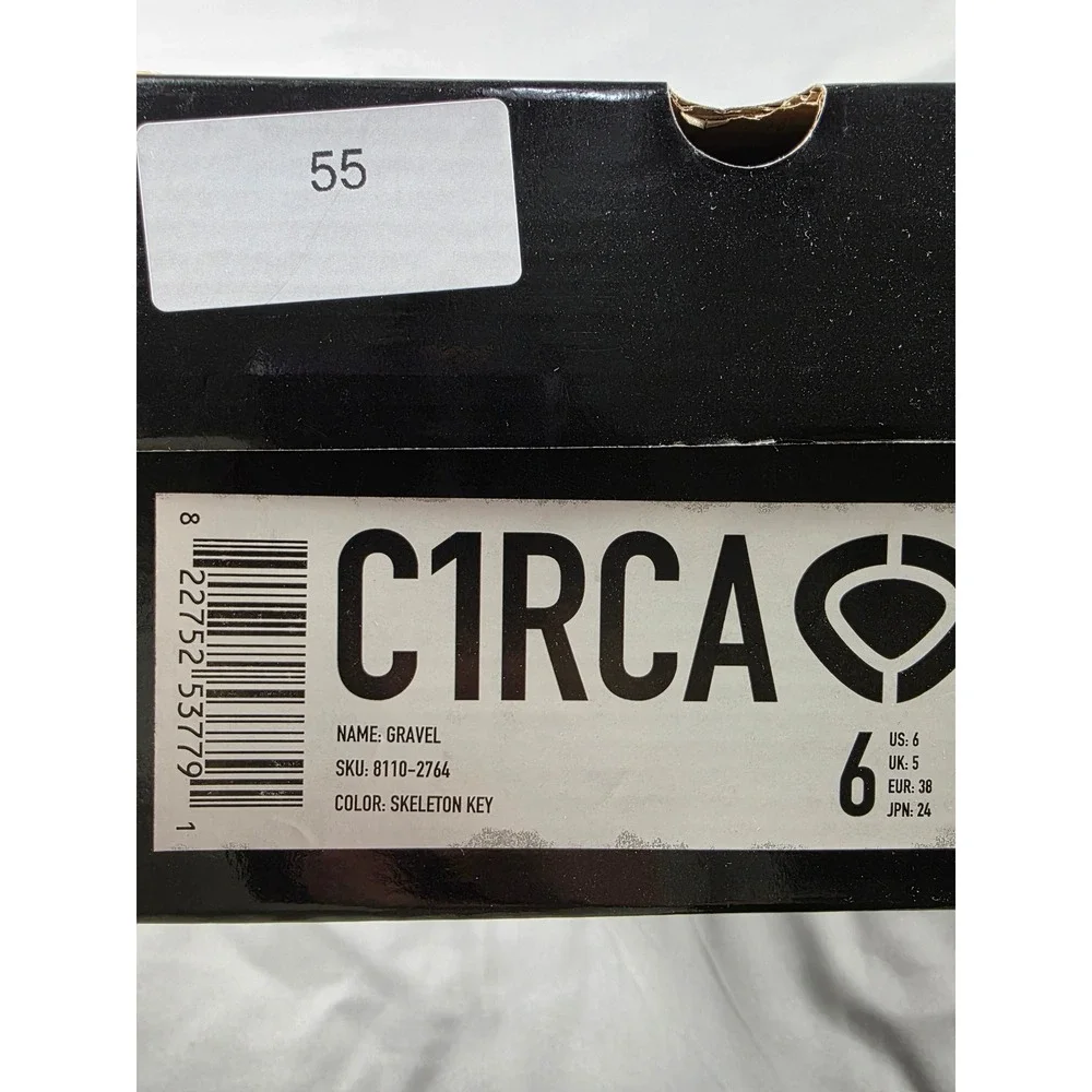 C1RCA Gravel Skeleton Key High Top Sneakers Mens 6 Black White Skate Shoes NEW